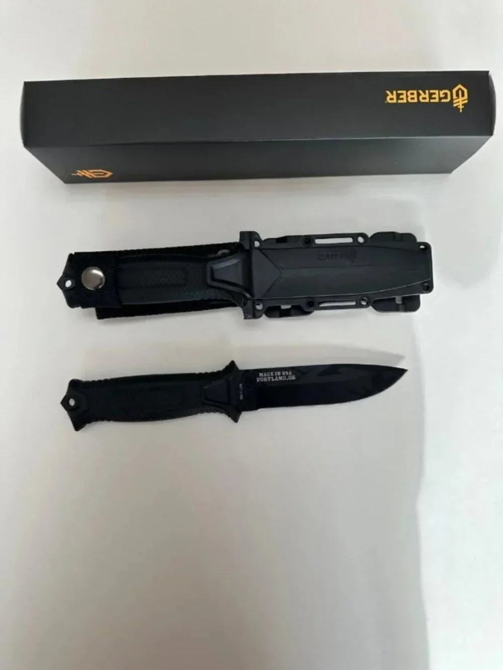 Gerber Tactical Fixed Blade Knife with Sheath – Black Outdoor Utility Knife
